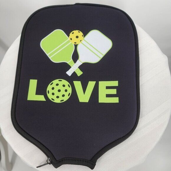 Pickleball Love" Print Universal Fit Neoprene Pickleball Paddle Cover NWOT - Picture 4 of 6